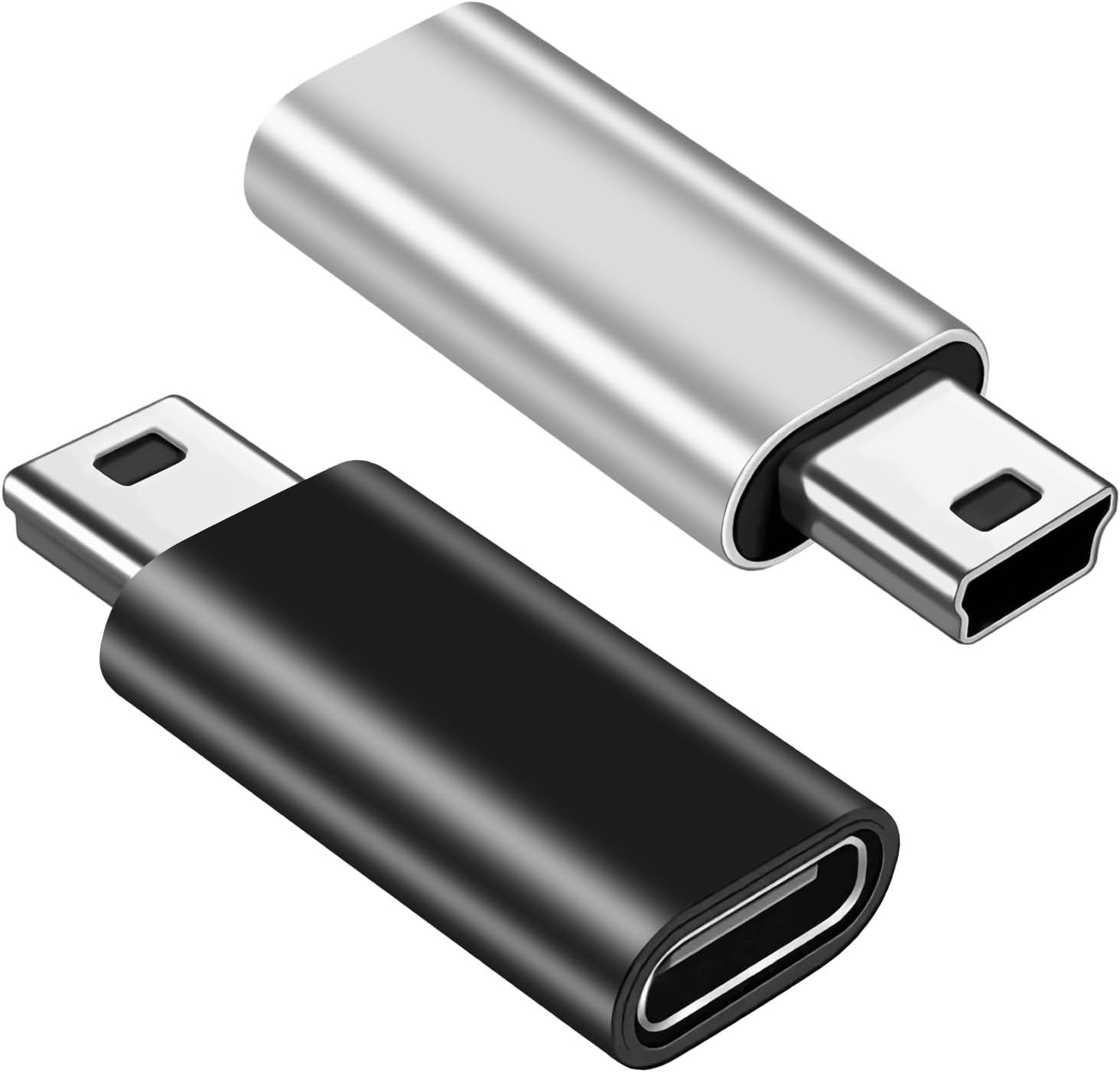 Adaptateur USB C vers Mini USB, Type C Femelle vers Mini USB Mâle, pour Lecteur MP3, Appareils Photo Numériques, GPS, Disques Durs Portables, Digital Box Machine et Autres