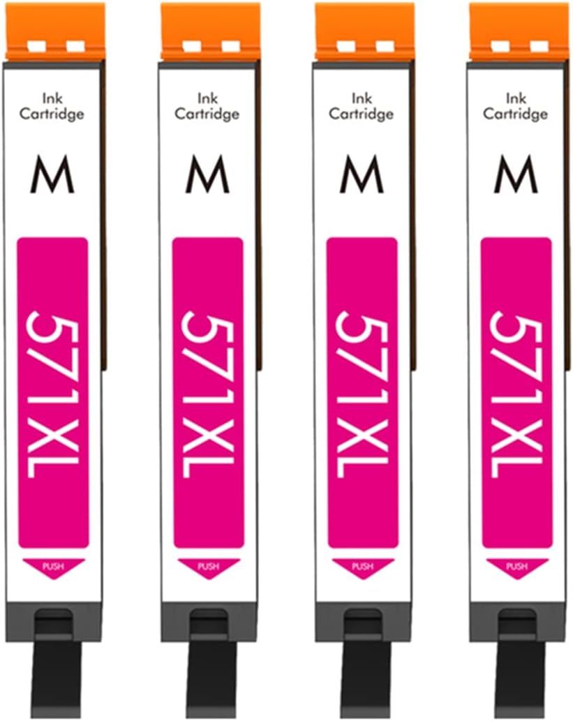 CLI-571XL Magenta Cartouche d'encre Compatible avec Canon CLI-571 XL M Multipack (4-Pack),pour Pixma MG5750 TS5050 MG5751 TS5055 MG5753 MG6850 MG6851 TS5051 TS5053 TS6050 MG7750