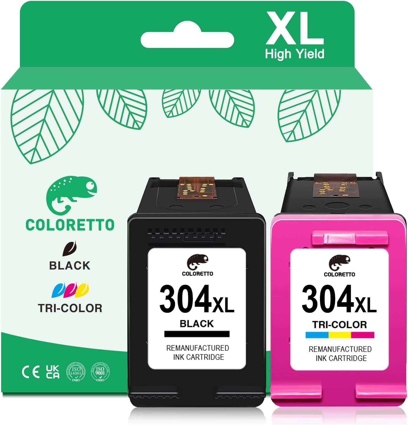 304XL Cartouche d'encre Remplacement pour Cartouche 304 XL Noir et Couleur Deskjet 3750 3700 3760 3762 3755 2600 2620 2621 2622 2630 3720 3724 3730 Envy 5000 5010 5020 5030 Imprimante