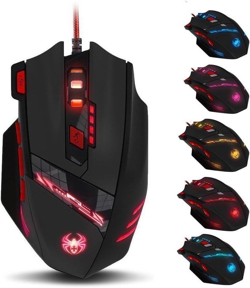 Souris Gamer Filaire,Souris Gaming Ergonomique,9200DPI,8 Boutons Programmables,Souris Filaire Optique USB,Souris de Jeu pour PC,Mac