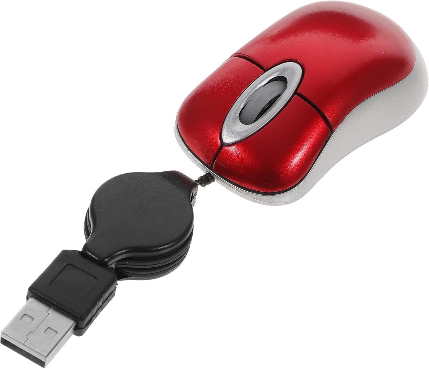 Mini Souris USB Filaire pour Ordinateur Portable PC Portable Souris Voyage avec Cordon rétractable pour Tous Les Ordinateurs Windows et Aucune Batterie requise