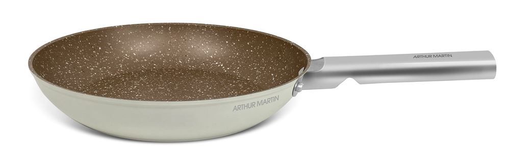 POELE 28 CM ALU FORGE MANCHE FIXE INOX - vue 2