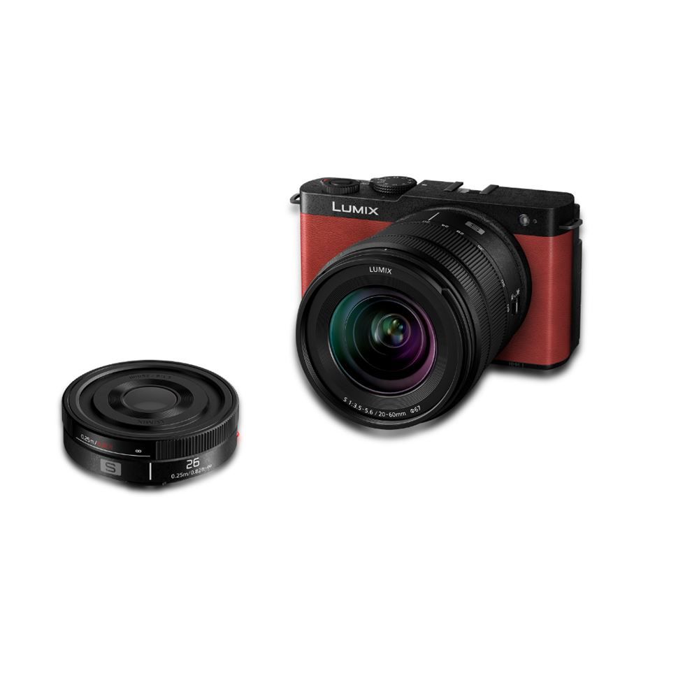 Pack Appareil photo hybride Panasonic Lumix S9 Rouge + 20-60mm f/3.5-22 + 26mm