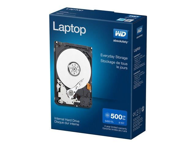 WD Laptop Mainstream WDBMYH5000ANC - Disque dur - 500 Go - interne - 2.5 - SATA 3Gb/s - 5400 tours/min - mémoire tampon : 8 Mo