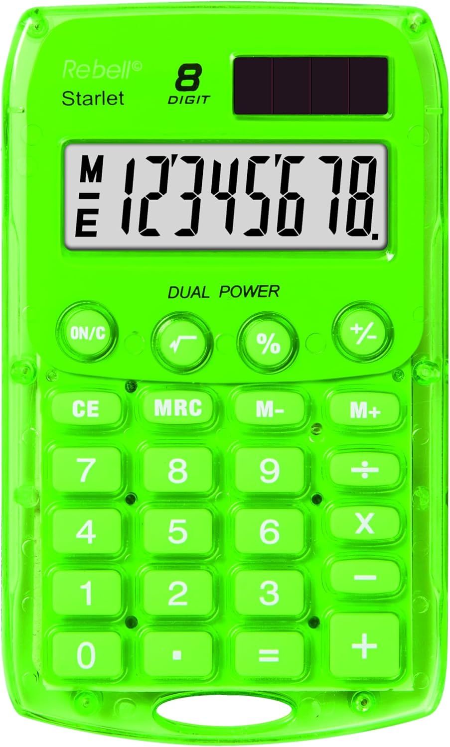 Calculatrice de poche 8 chiffres solaire/pile Vert