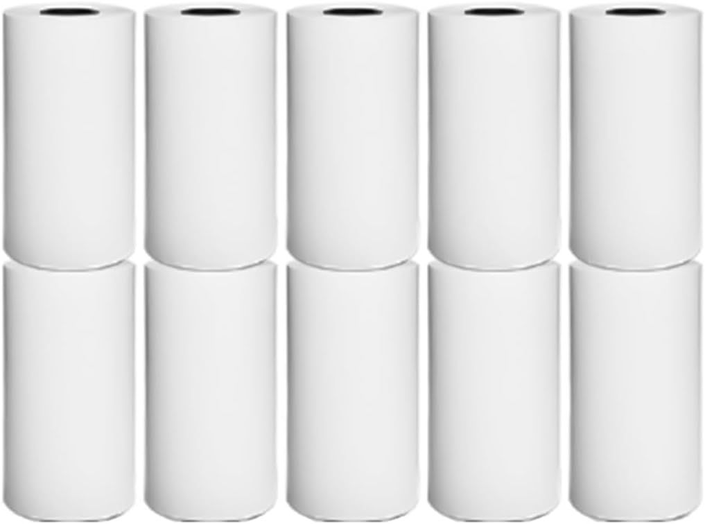 10 Rolls of Thermal Paper Till Rolls 57x25 for Mini Thermal Printer Cash Register POS Receipt Inkless Print Black and White Paper Coreless