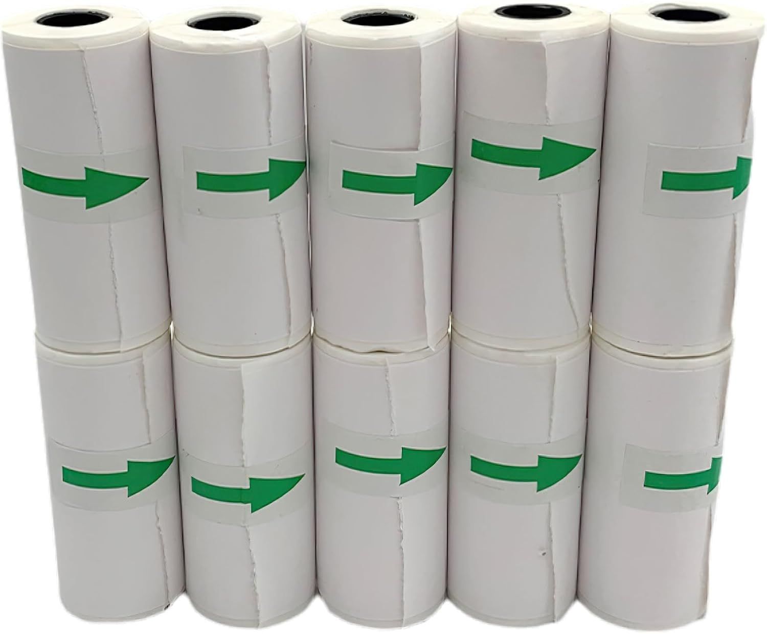 Lot de 10 mini rouleaux de papier autocollant pour imprimante thermique 57x30 mm