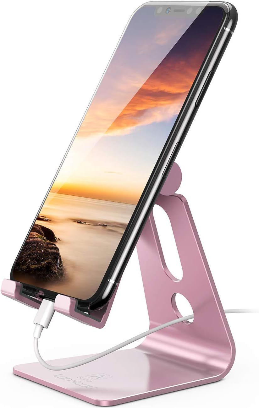 Support Téléphone, Multi Position Dock Téléphone - Support Dock Pour Iphone 16 Pro Plus, 15/14/13/12 Pro Plus Mini Se Xs Xr X 8 7, Huawei, Samsung, Autres Smartphones - Rose Gold