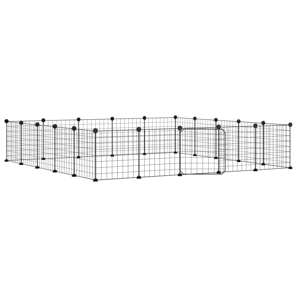 Comparer les prix de 3114019  vidaXL Cage animaux de compagnie à 20 panneaux et porte Noir 35x35 cm