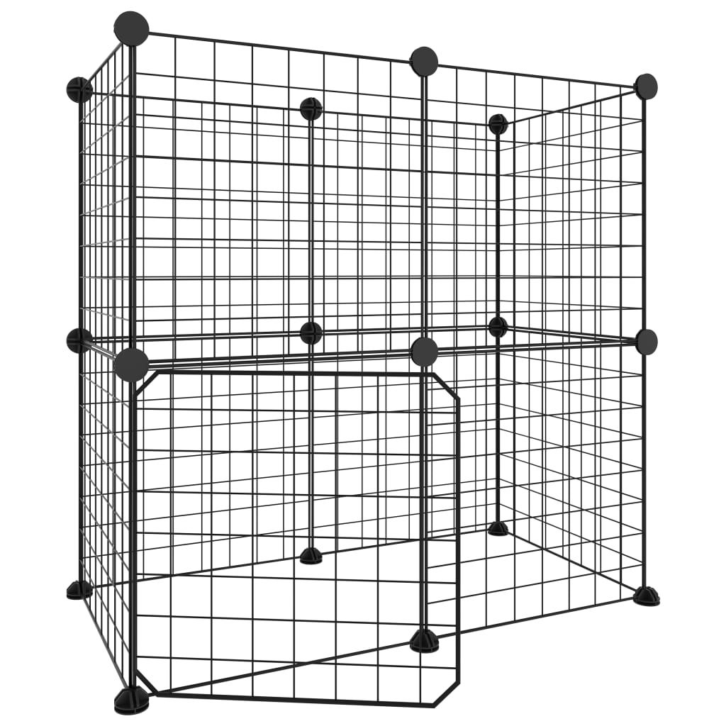 Meilleurs prix pour 3114033  vidaXL Cage animaux de compagnie à 12 panneaux et porte Noir 35x35 cm