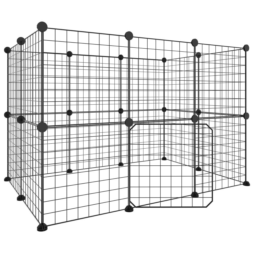 Meilleurs prix pour 3114037 vidaXL Cage animaux de compagnie à 20 panneaux et porte Noir 35x35 cm