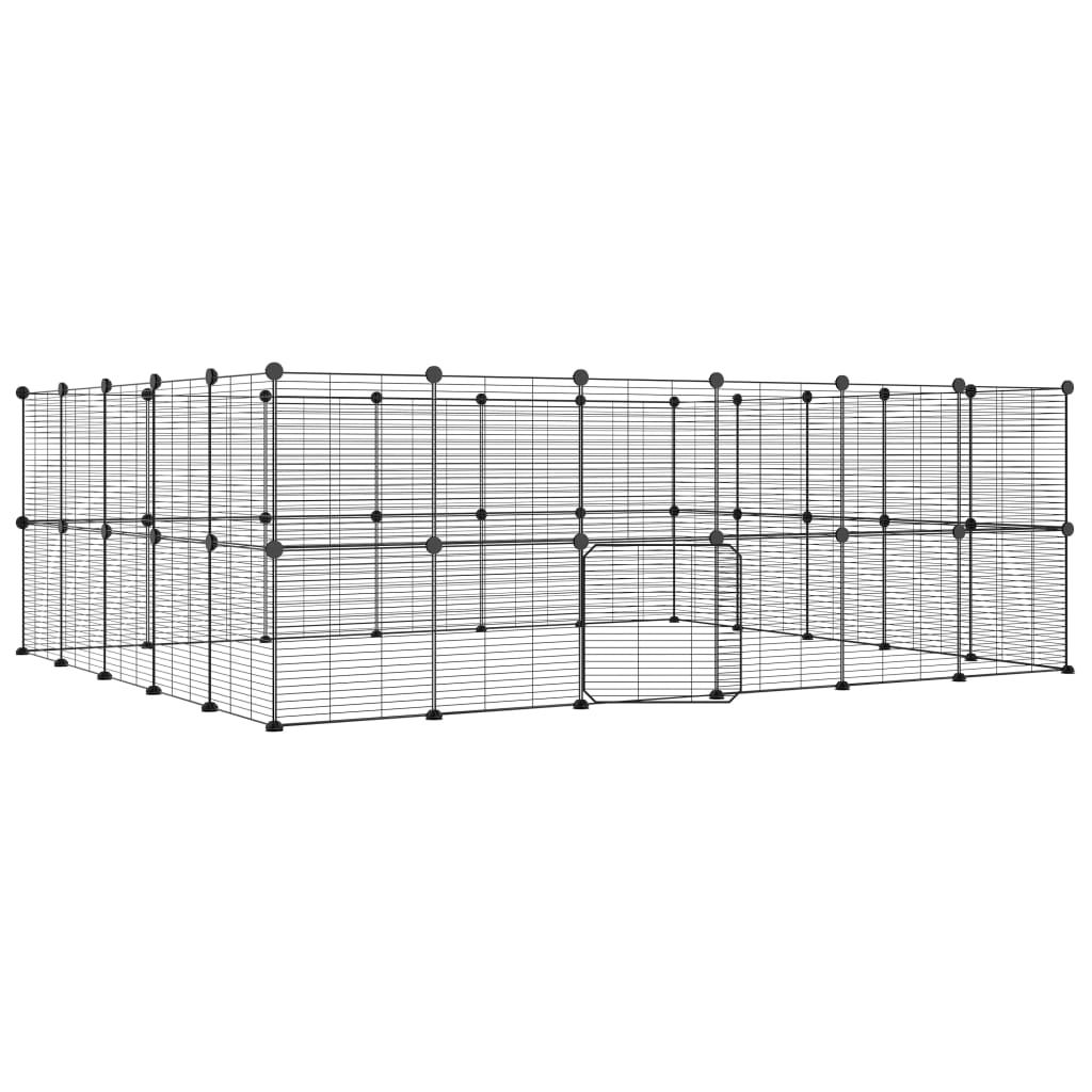 Meilleurs prix pour vidaXL Cage Animaux de Compagnie à 44 Panneaux et Porte Noir 35x35 cm Enclos 3114046