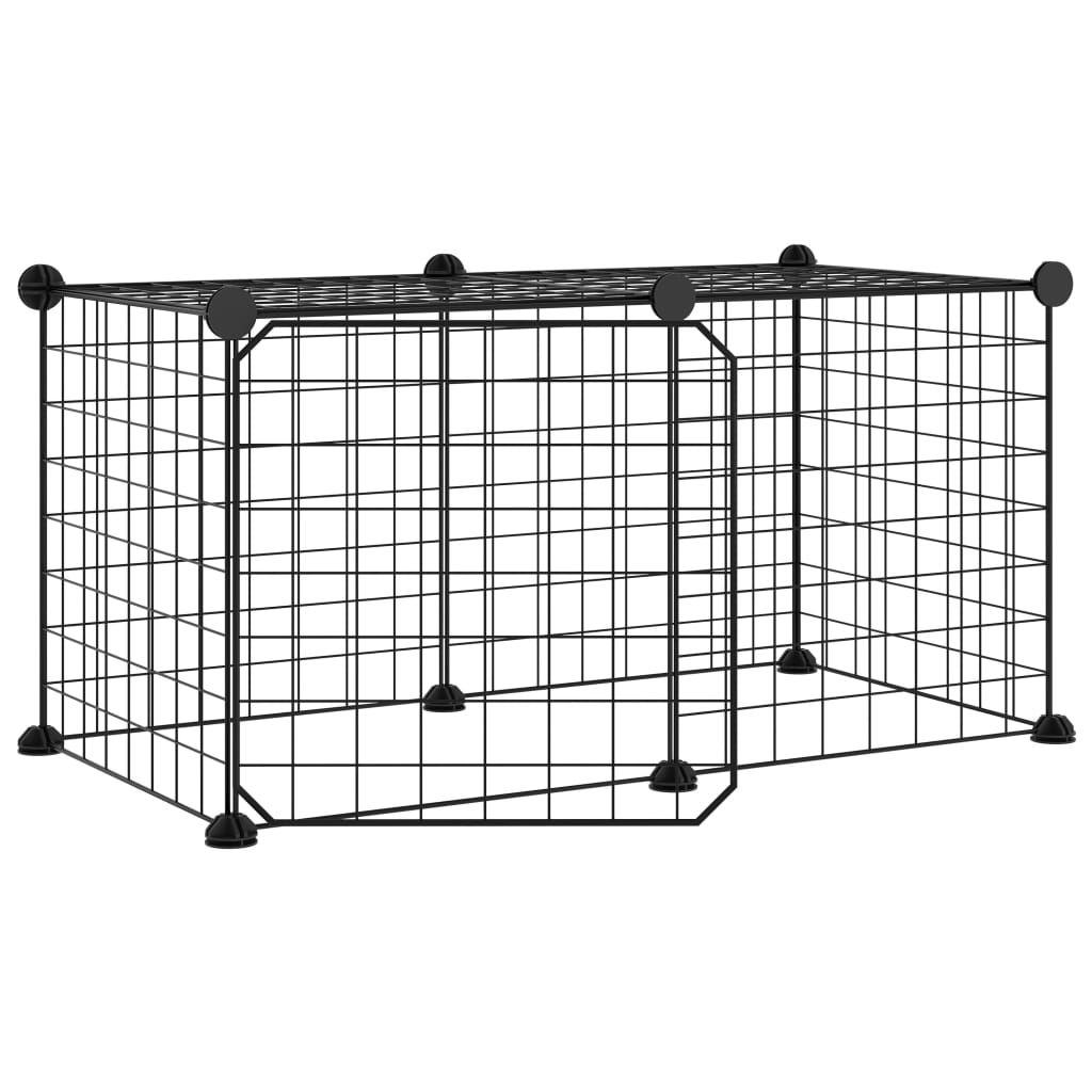 Comparer les prix de 3114050  vidaXL Cage animaux de compagnie à 8 panneaux et porte Noir 35x35 cm