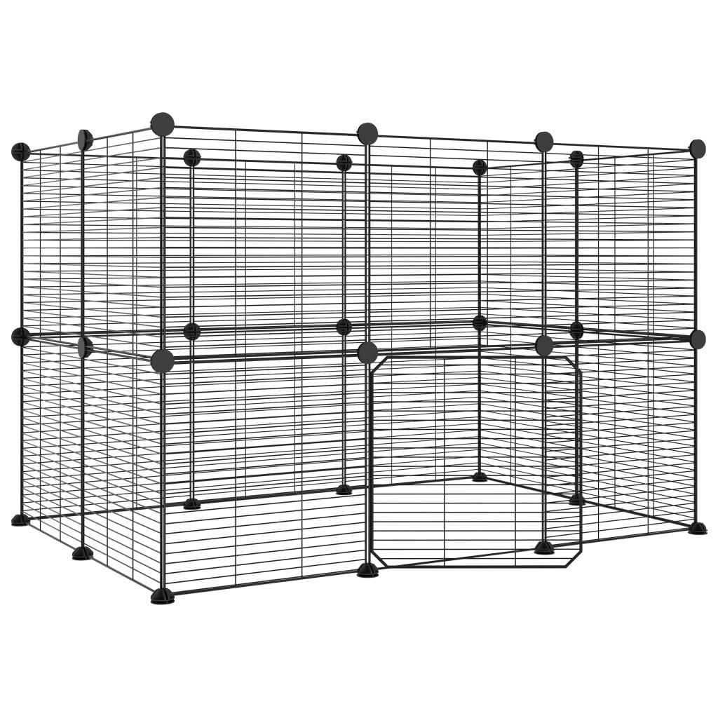 Comparer les prix de 3114043  vidaXL Cage animaux de compagnie à 20 panneaux et porte Noir 35x35 cm