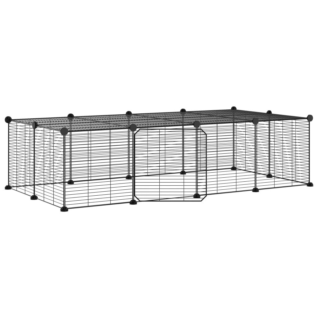Comparer les prix de vidaXL Cage Animaux de Compagnie à 20 Panneaux et Porte Noir 35x35 cm Enclos 3114058