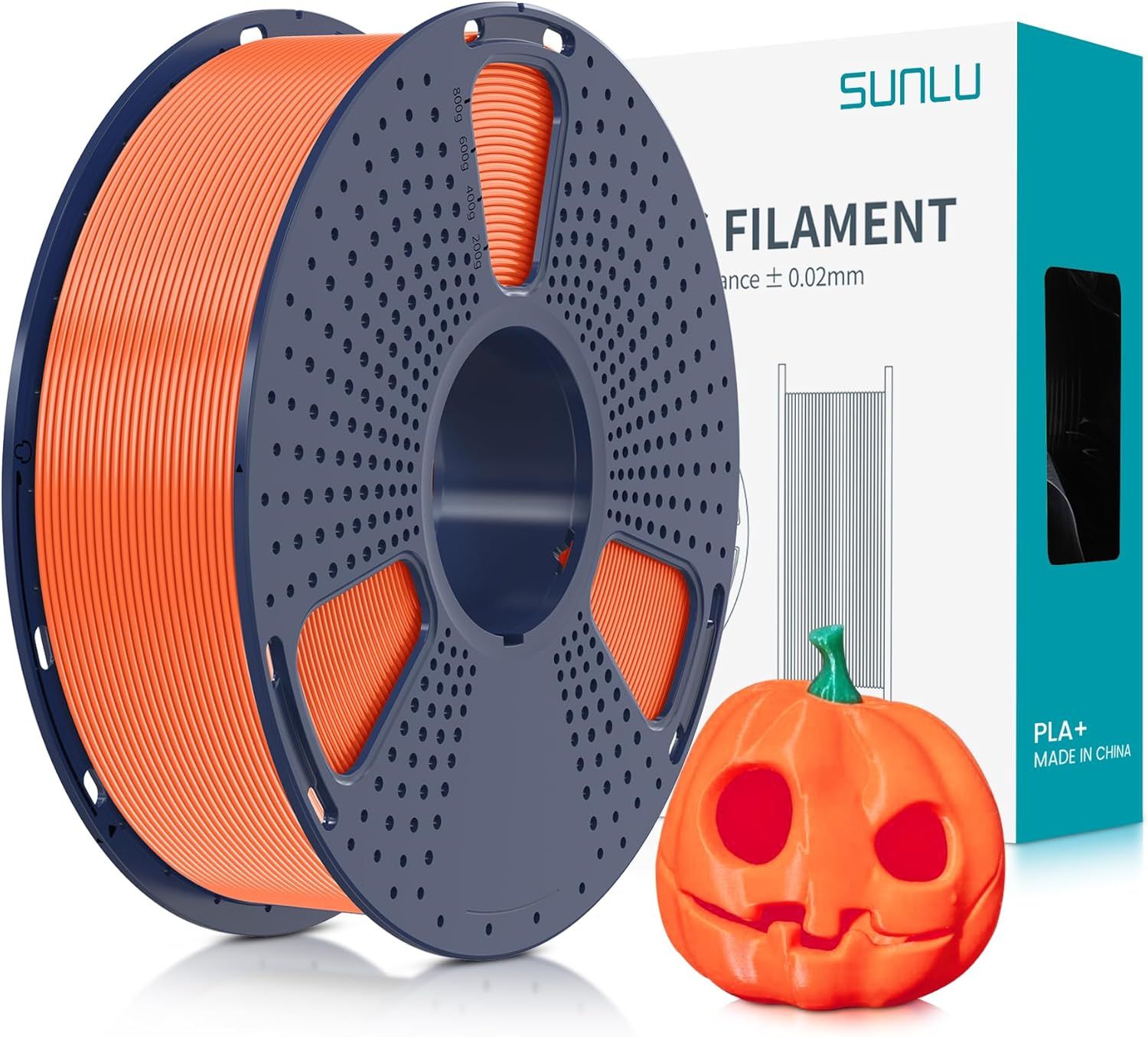 PLA+ Filament 1.75mm,Filament PLA Plus pour Imprimante 3D,Filament PLA+ 1KG pour impression 3D avec Meilleure Résilience,Neatly Wound,Précision+/-0.02mm,Sunshine orange