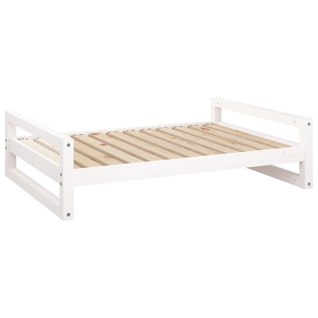 Comparer les prix de Lit pour chien Blanc 105,5x75,5x28 cm Bois de pin solide