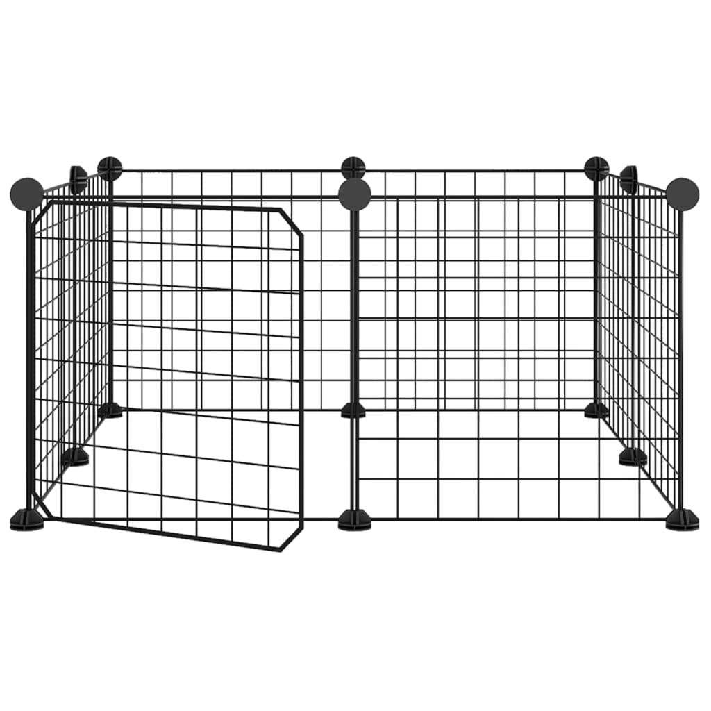 Comparer les prix de vidaXL Cage Animaux de Compagnie à 8 Panneaux et Porte Noir 35x35 cm Chiot