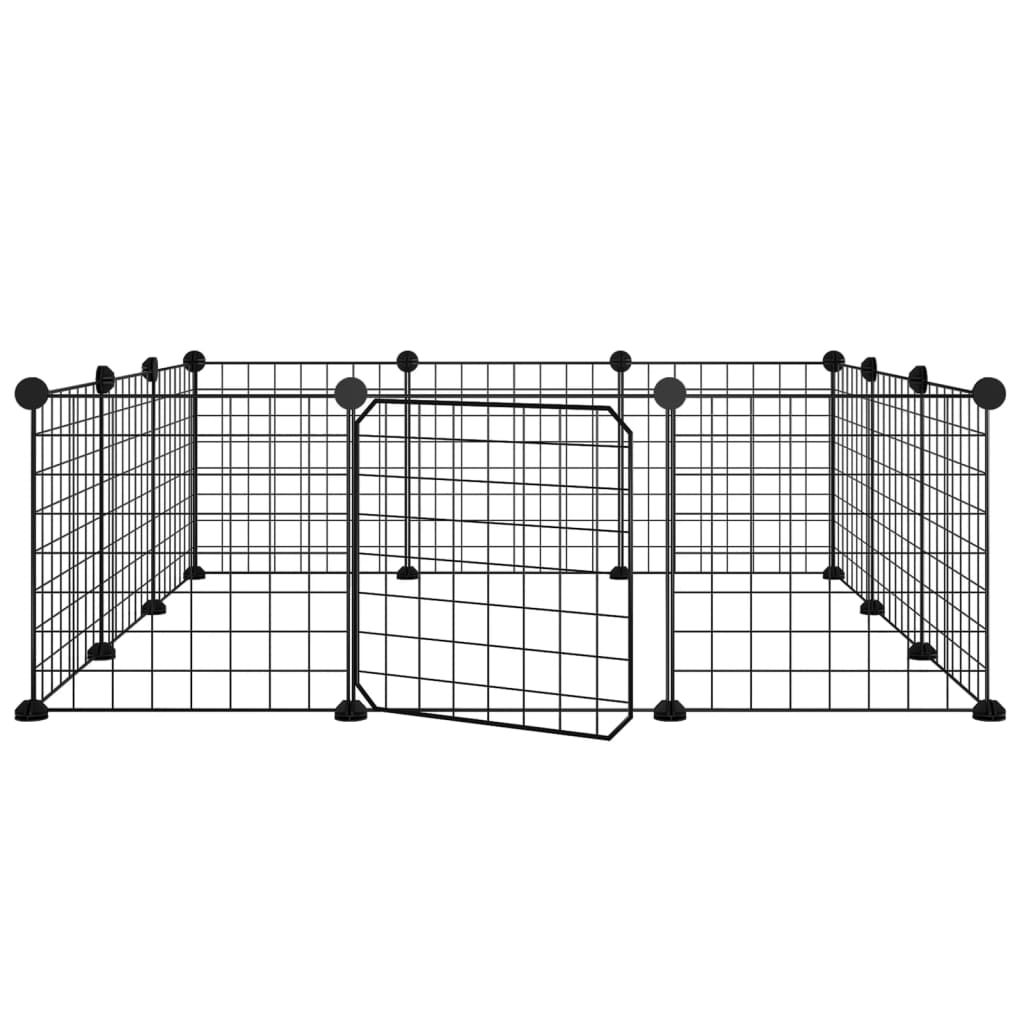 Comparer les prix de 171623  vidaXL Cage animaux de compagnie à 12 panneaux et porte Noir 35x35 cm
