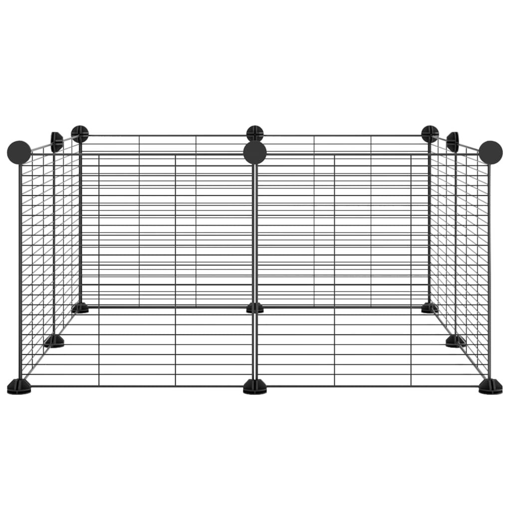 Meilleurs prix pour 171624 vidaXL Cage animaux de compagnie à 8 panneaux Noir 35x35 cm Acier