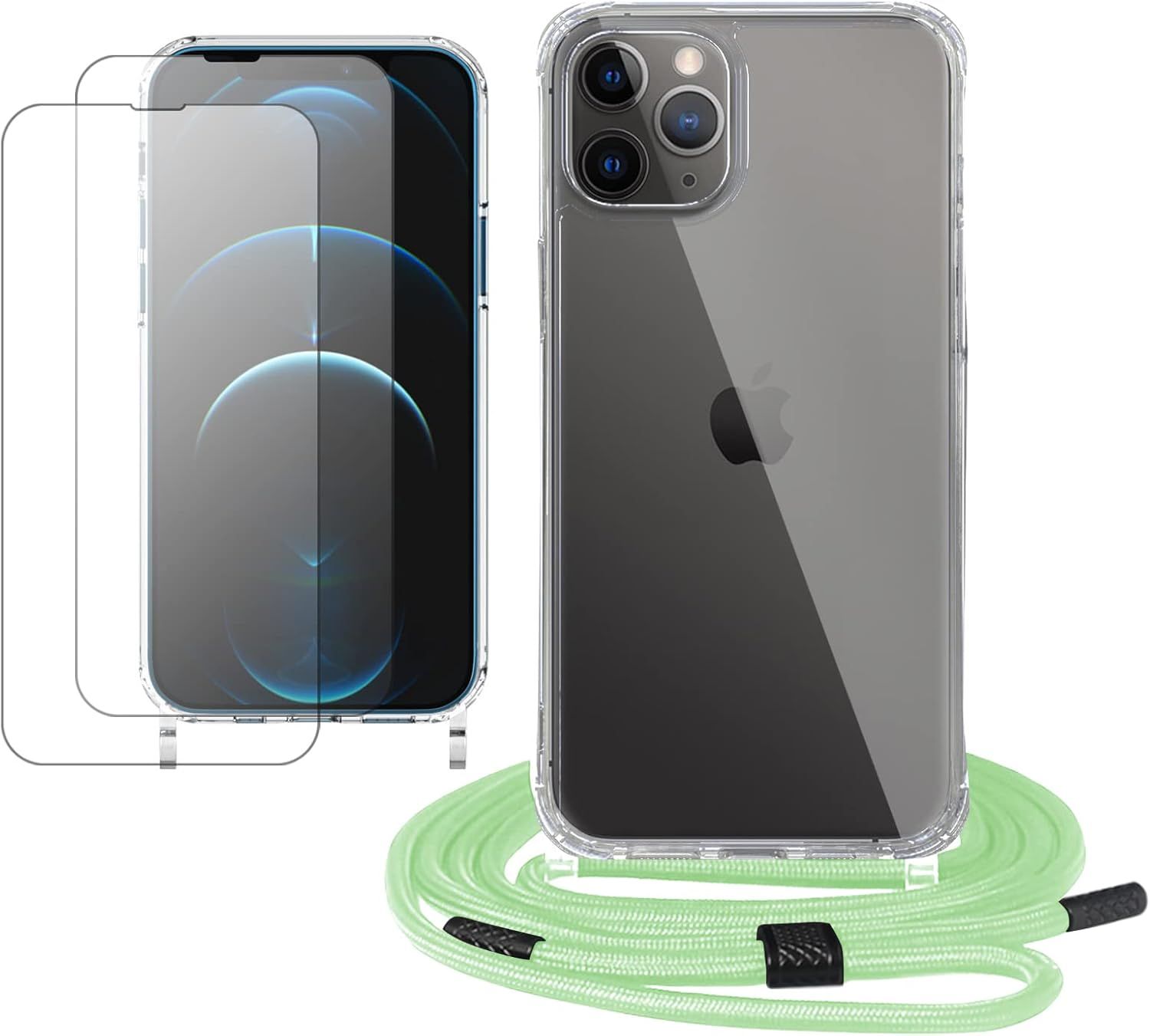 Chaîne De Téléphone Portable Étui Pour Téléphone Portable Pour L'étui Iphone 11 Pro Avec 2 Morceaux De Film Protecteur