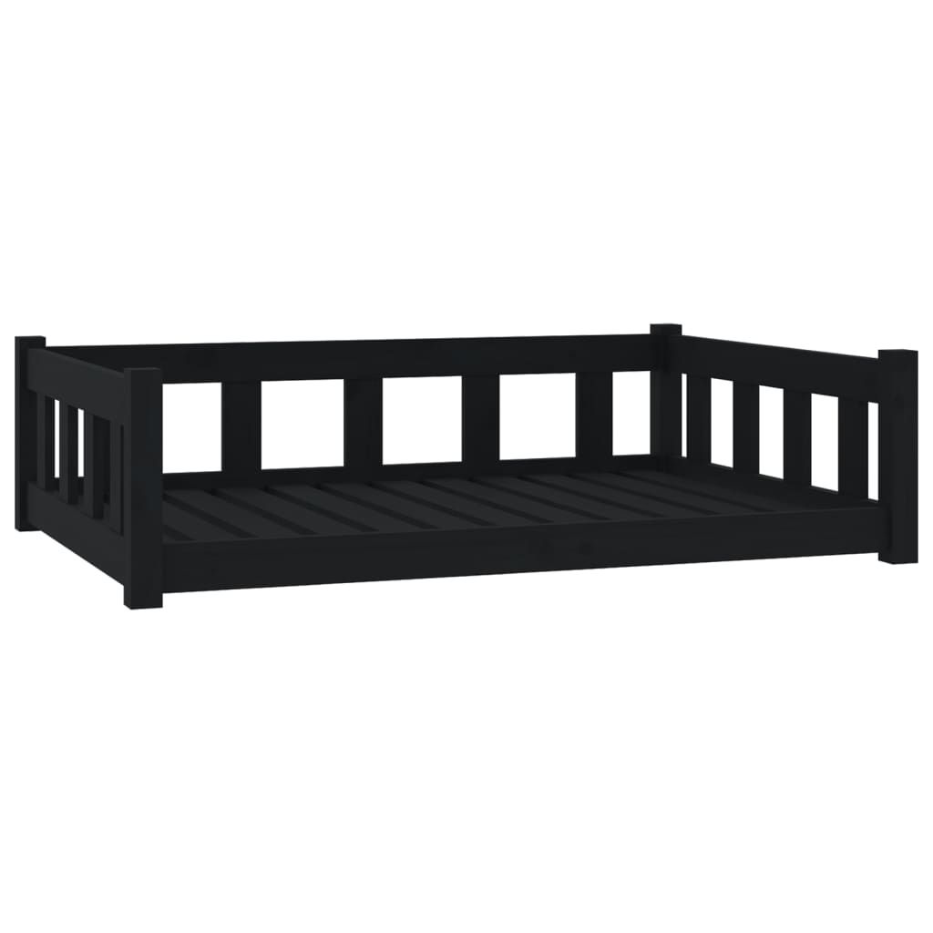 Meilleurs prix pour vidaXL Lit pour chien Noir 105,5x75,5x28 cm Bois de pin solide  820206