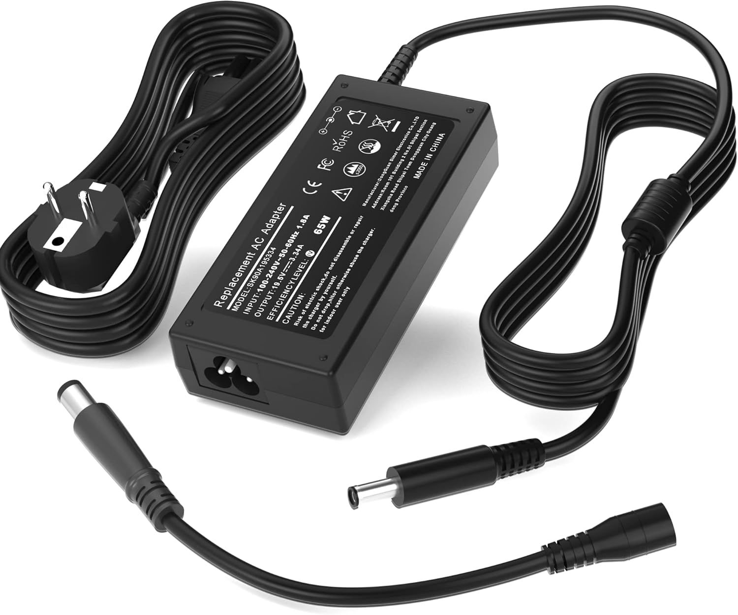 65W Chargeur pour Inspiron 11 13 14 15 17 3000 5000 7000 3505 3793 5559 5558 5368 5100 7506 Latitude 3410 3420 3510 3520 E5470 7390 7490 XPS 11 12 13 HA65NS5-00 Vostro 15 Alimentation Adaptateur