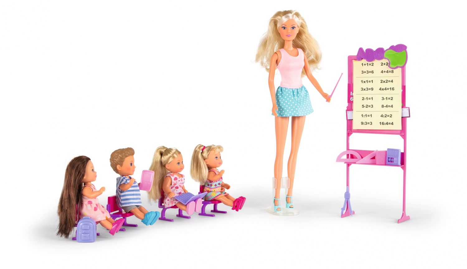 Poupée Steffi Love Maitresse d'école et 4 élèves Tableau et accessoires inclus - vue 2