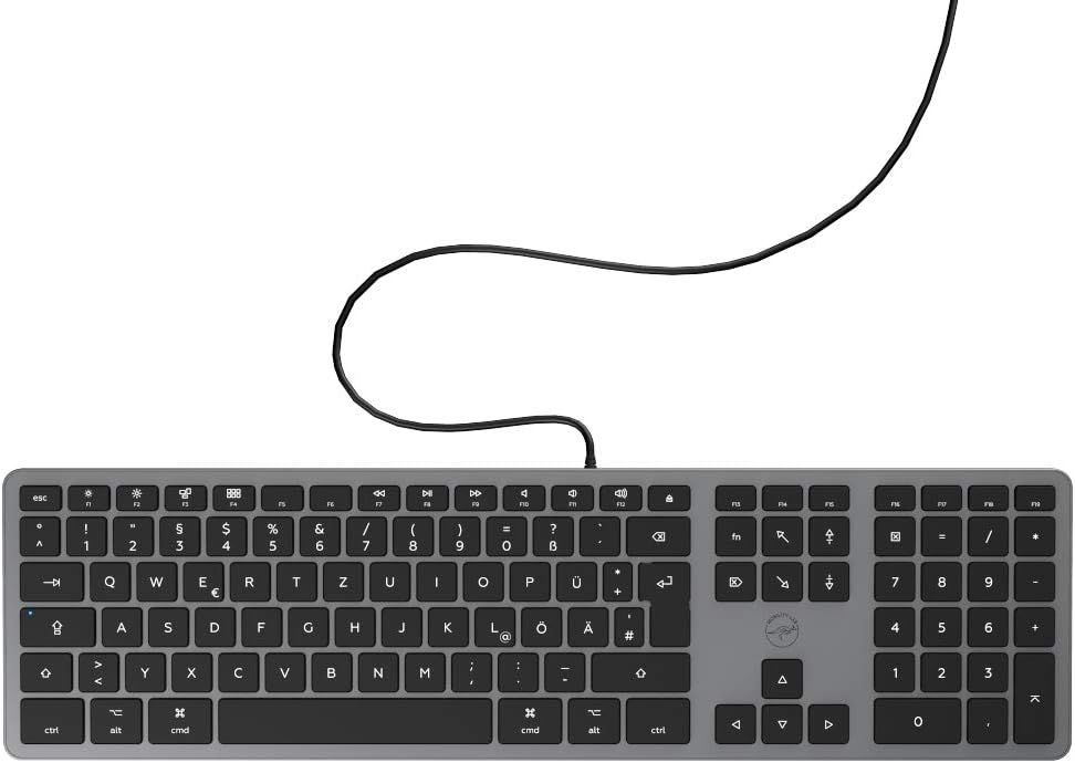 Mobilty Lab Clavier allemand QWERTZ filaire pour Mac - gris sidéral et noir