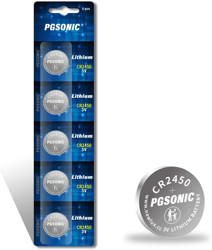 CR2450 Piles Bouton au Lithium 3V,Lot de 5,Batterie CR 2450