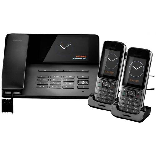 Gigaset Fusion Fx800W Pro - Téléphone Sans Fil/Téléphone Voip - Système De Répondeur Avec Id D'Appelant - Eco Dect\Gap\Cat-Iq - Sip - Multiligne - Titane Foncé - Avec 2 Combinés Sans Fil Gigaset...