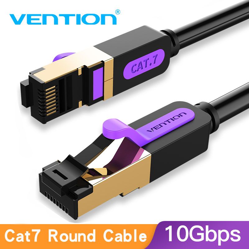 Vention Cat7 Câble Ethernet RJ45 Gigabit Réseau LAN Câble RJ45 Patch Cord 1m2m3m4m5m10m40m pour PC Routeur Ordinateur Portable Câble Ethernet, CAT7 ICD- 0.3m-