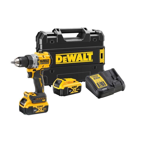 Perceuse visseuse à percussion DEWALT XR 18V 5Ah Li Ion DCD805P2T QW