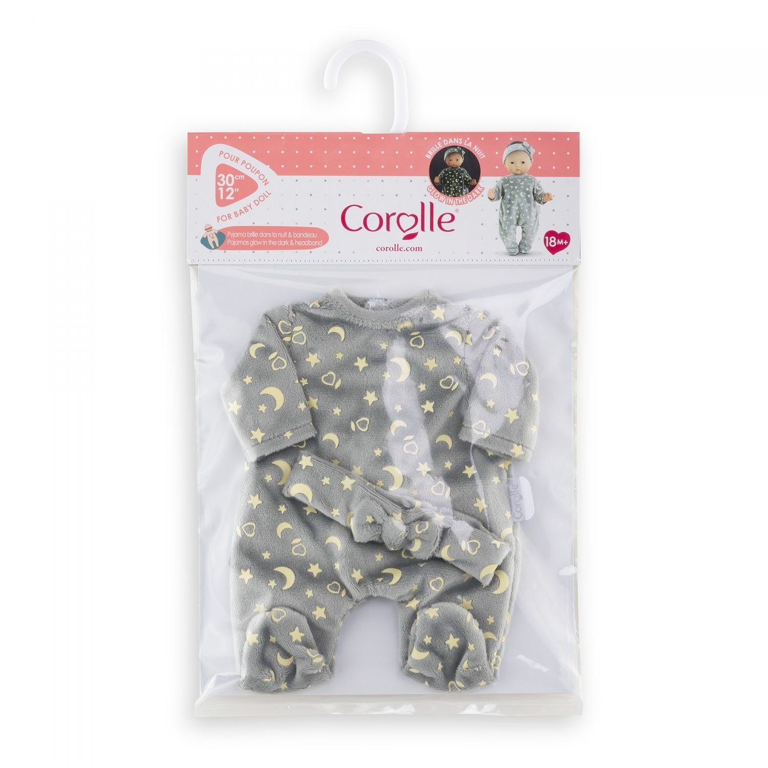 Vêtement pour poupon 30 cm : Pyjama brille dans la & bandeau Corolle - vue 5