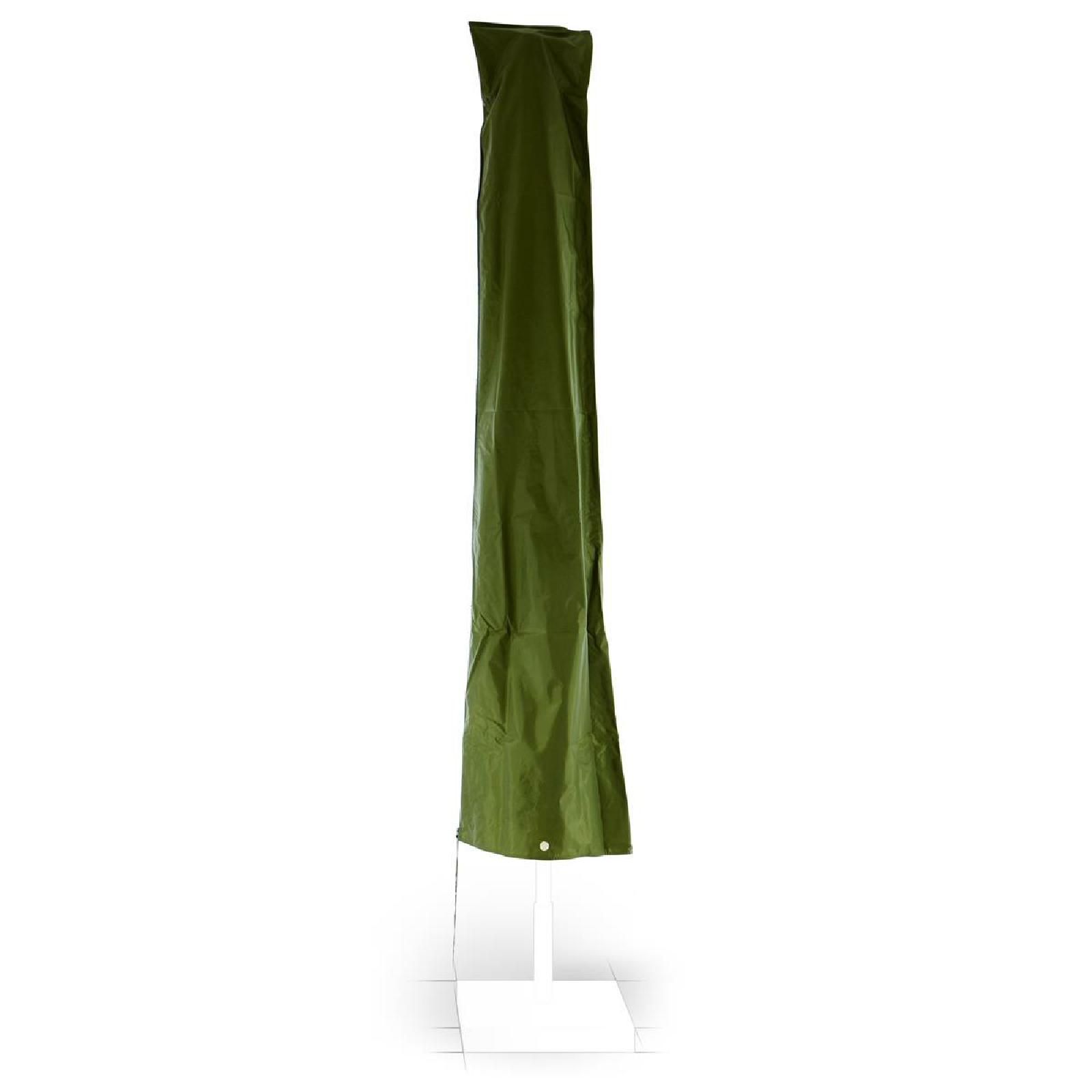 Vcm Housse De Protection Parasol Ø 4m Fermeture Éclair Vert Protection Contre Les Intempéries Polyester 2,30m