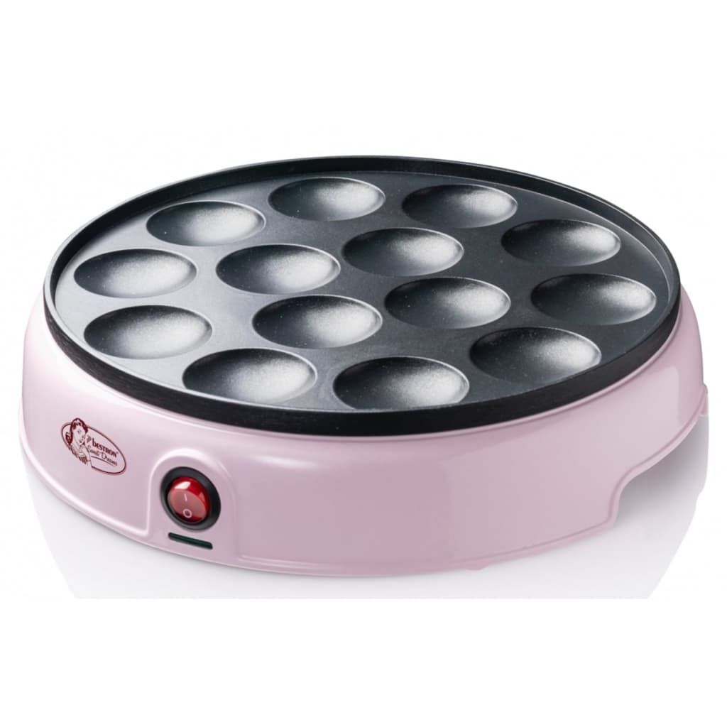Bestron Appareil à poffertjes profiteroles au design rétro Mini crêpier avec revêtement anti adhésif Sweet Dreams 800 Watts Couleur: