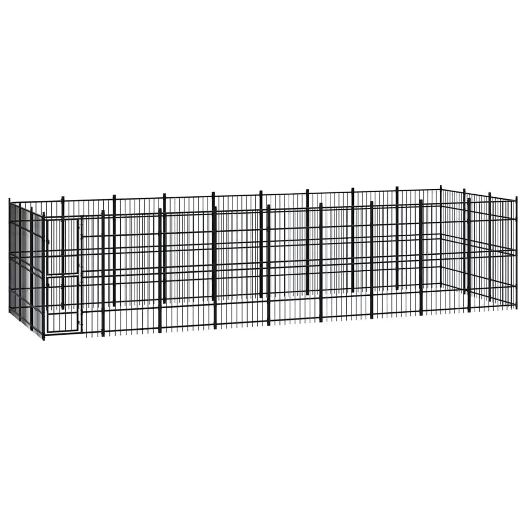 Meilleurs prix pour vidaXL Chenil d'extérieur pour chiens Acier 24,88 m²