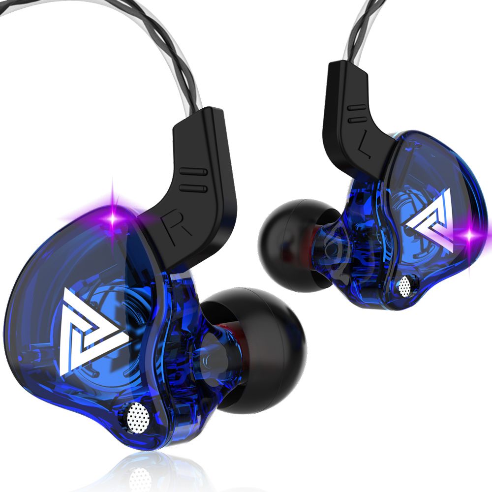 OLAF AK6 3.5MM Écouteurs Filaire Casque Avec Micro Cuivre Pilote HiFi Dans L'oreille Sport Casque Gamer Antibruit Écouteurs Run-Bleu