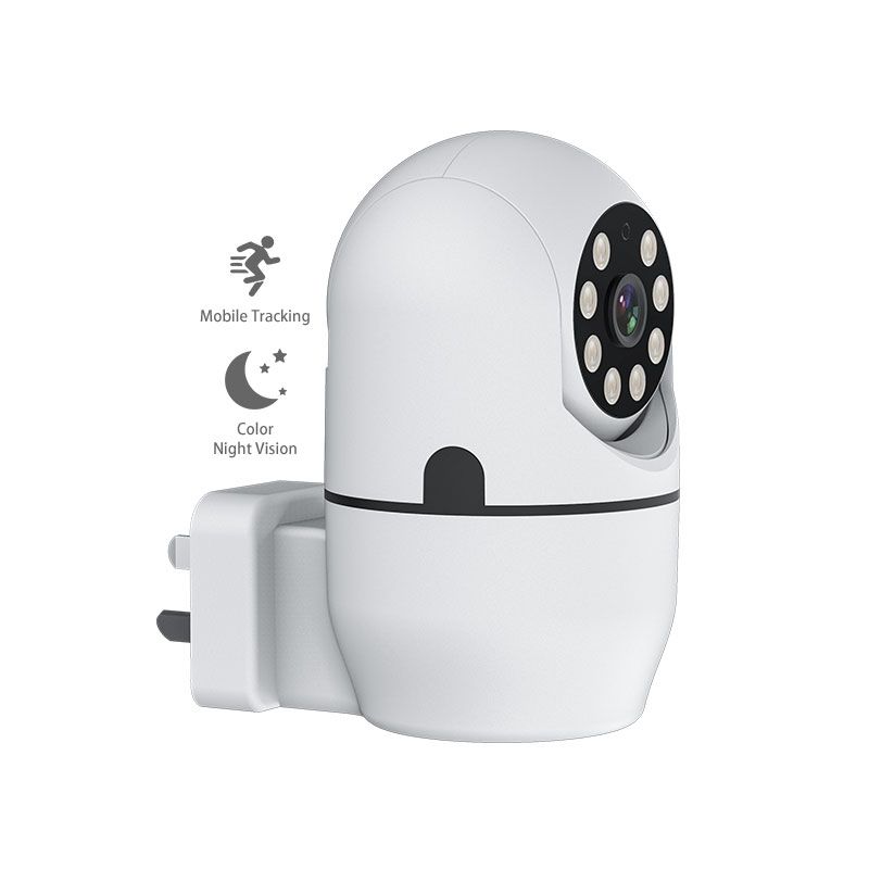 Smart Home Tuya App Mini caméra Wi-Fi intérieure 1080P Surveillance vidéo sans fil IP Cam Security Protection Plug & Play Baby Monitor, UK Plug