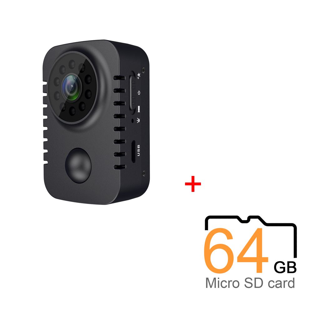 MD29 - 90 Jours Autonomie en Veille Détection de Mouvement PIR 1080P HD Mini Caméra IR Vision Nocturne Photo Piege Sécurité a Domicile, avec 64 Go Micro SD