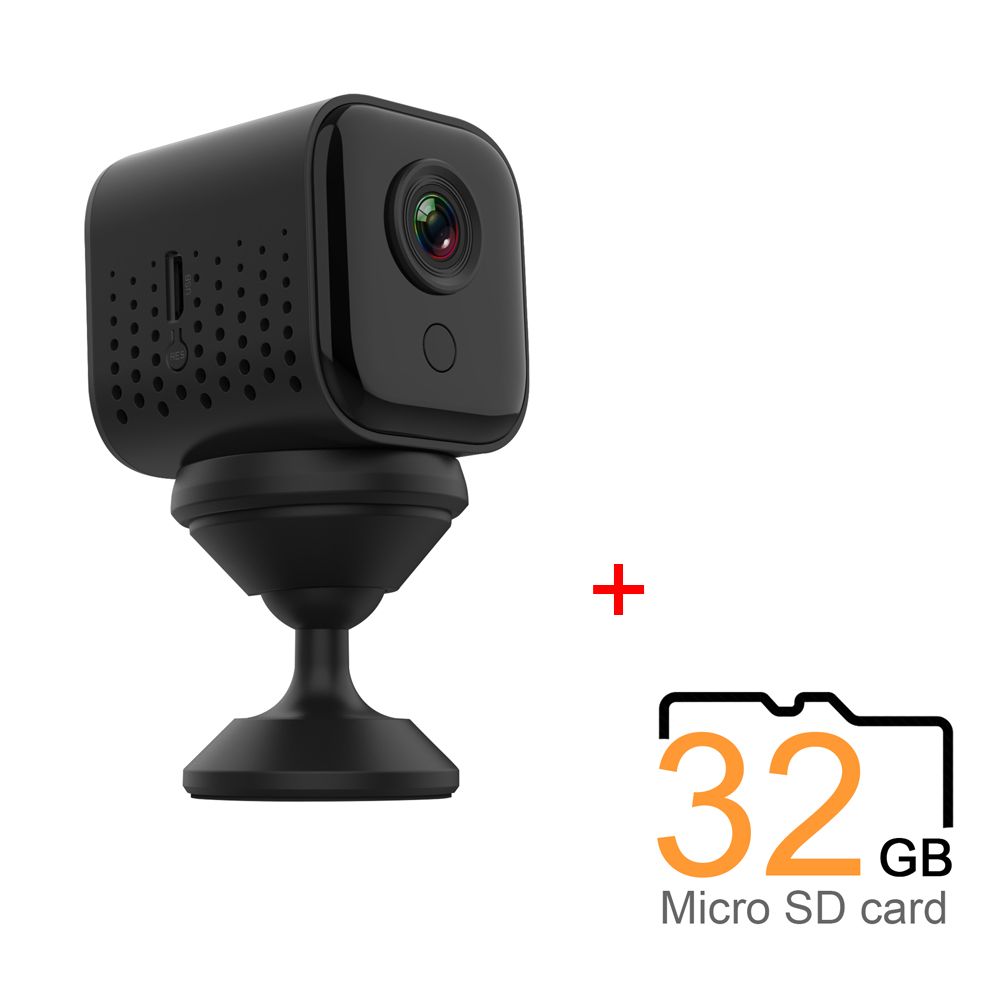 A11 Mini Caméra WiFi Vision Nocturne 1080P Surveillance sans Fil Moniteur a Distance Application Téléphone Détection de Mouvement DVR Caméscope Piege, Carte Micro SD 32 Go