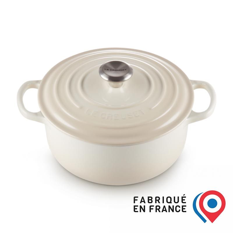 Cocotte ronde fonte émaillée meringue Ø20 cm - vue 2