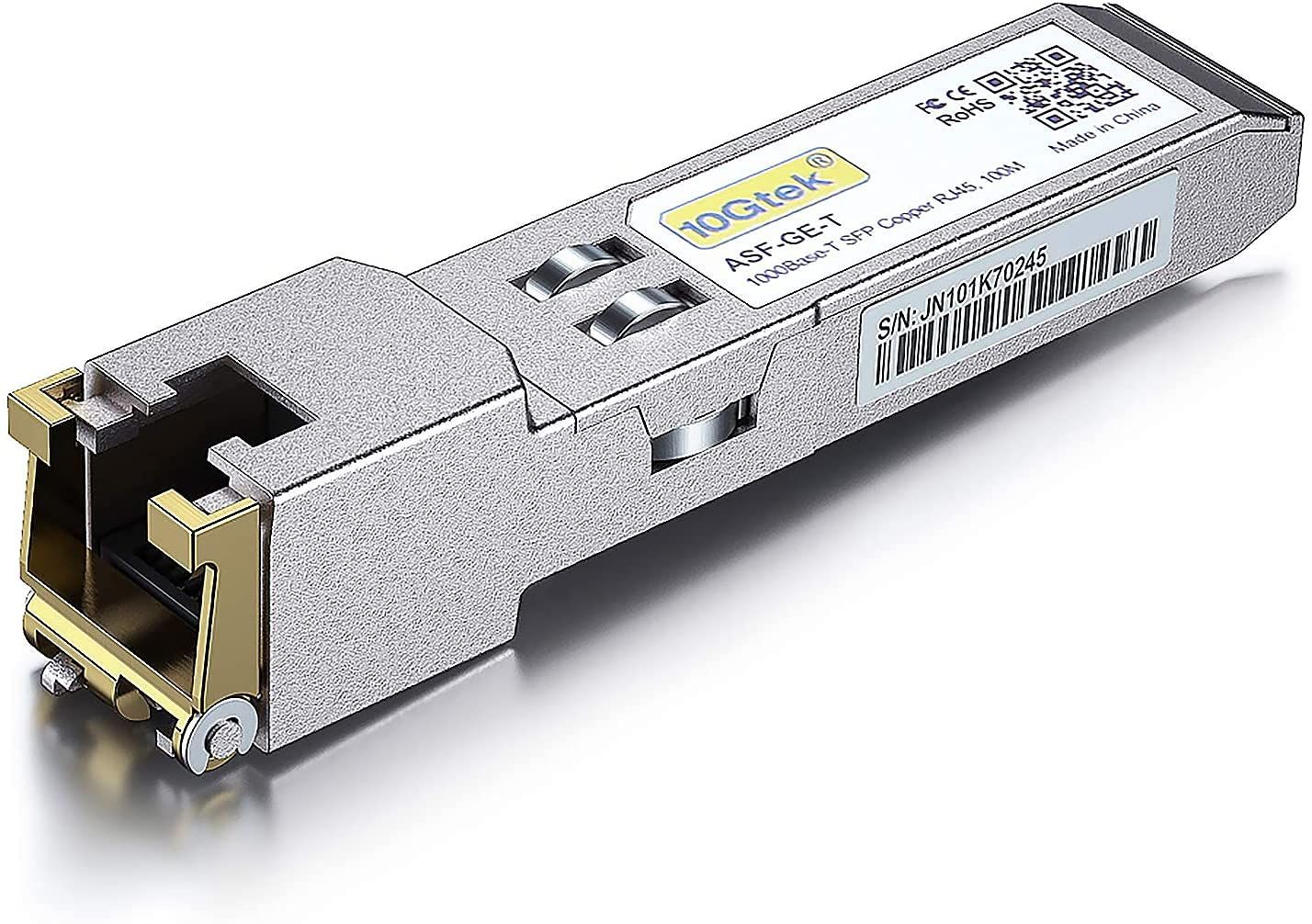 1G SFP RJ45 Mini-Gbic Module,1000Base-T SFP Copper Transceiver Compatible pour Cisco GLC-T/SFP-GE-T,Meraki MA-SFP-1GB-TX,Ubiquiti UF-RJ45-1G,D-Link,Zyxel,Netgear,TP-Link,Supermicro ect