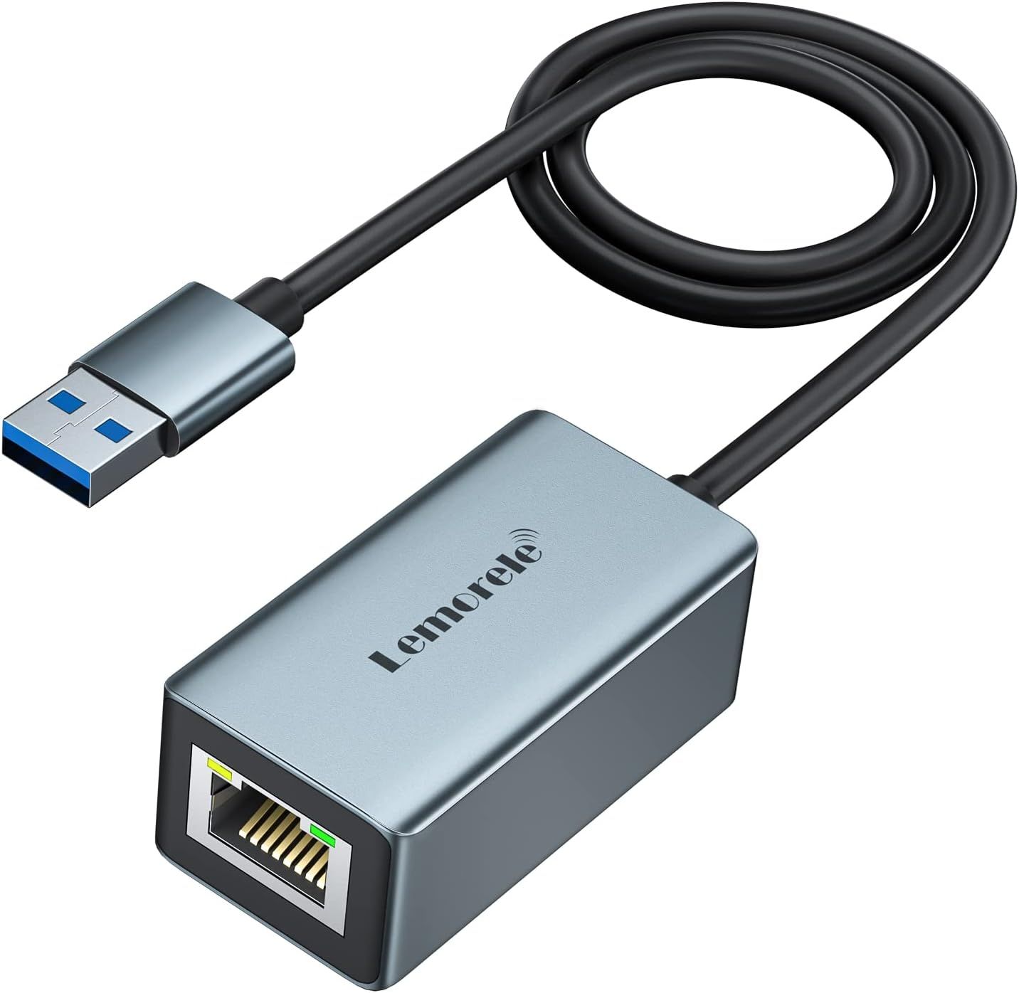 Adaptateur USB vers Ethernet, USB 3.0 vers RJ45 Gigabit Ethernet LAN Réseau,Boîtier en Aluminium Compatible PC,MacBook,Surface Pro,Switch Windows 10/8.1/8/7,Linux,Mac OS