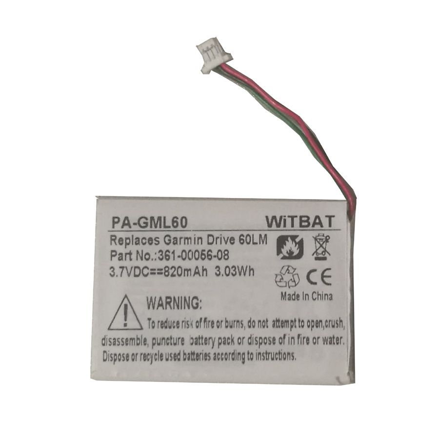 Batterie de remplacement,Convient pour la batterie GPS Garmin Drive 60LM 361-00056-08