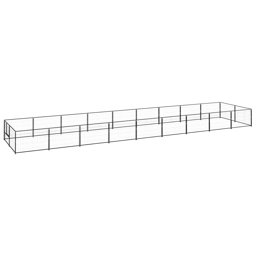 Comparer les prix de vidaXL Hondenkennel 18 mÂ² staal zwart3082116