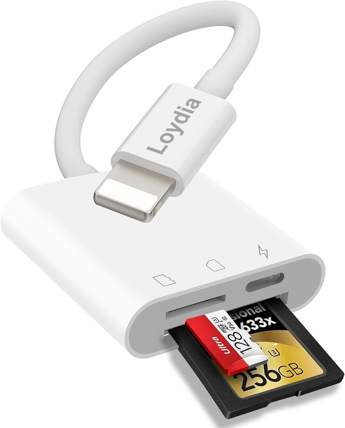 Lecteur de Carte SD pour iPhone iPad, 3 en 1 Adaptateur de Carte SD, Lecteur de Carte mémoire pour iphone avec Double Fente pour Micro SD/SD, Adaptateur de Carte mémoire