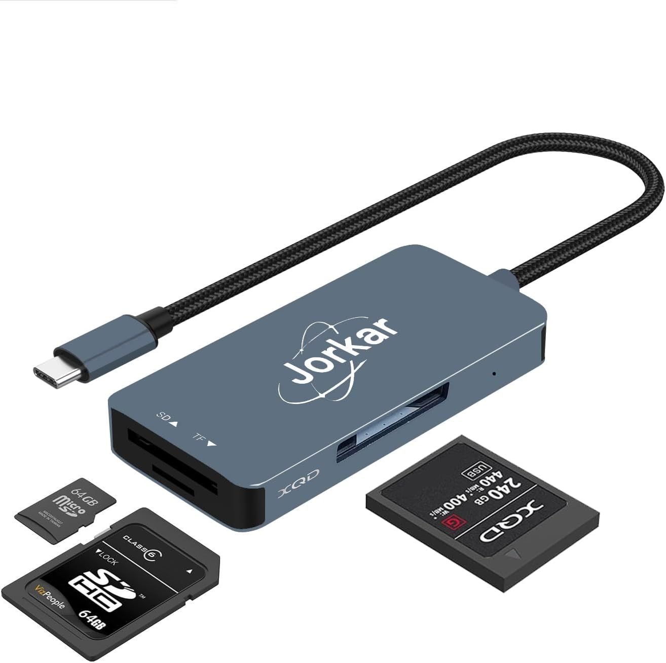 Lecteur de Cartes XQD, 3 en 1 XQD & SD & Micro SD Lecteur, USB C pour Lecteur XQD de Carte d'appareil Photo, Compatible avec Les Appareils Photo Sony Nikon (Pas pour Carte CFexpress)