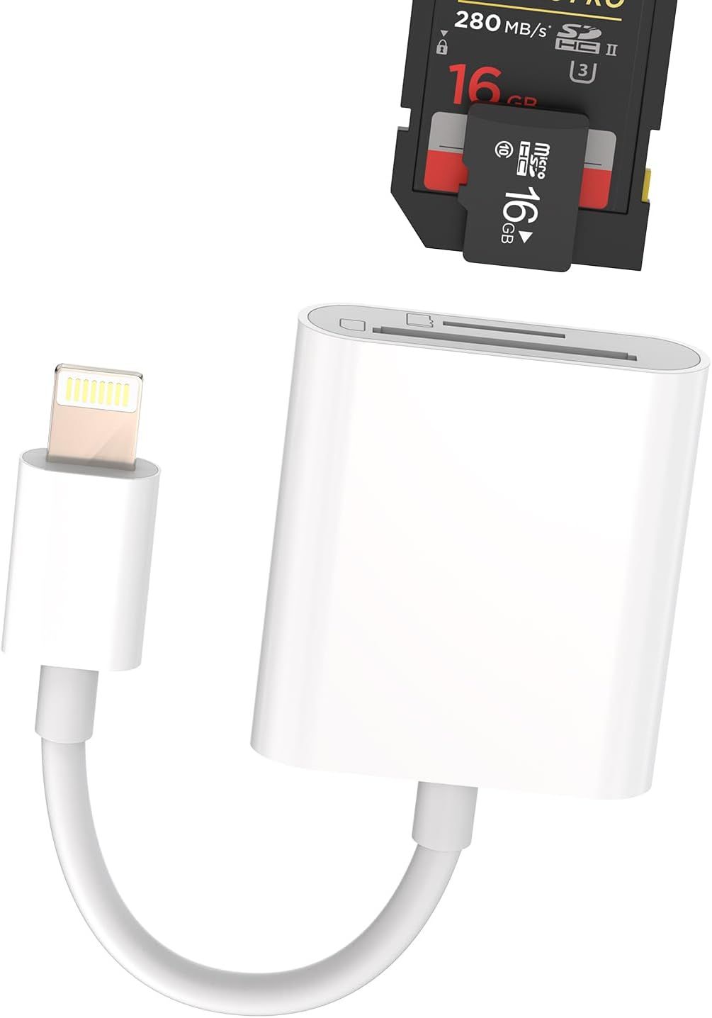 Adaptateur Lecteur Carte SD iPhone(2en1)lightning Jack Micro SD Mémoire Externes Accessoire Mini Caméra SD Card Reader Clé Switch pour Apple 14 13 12 11 Pro Max 7 8 Plus X SE XS XR Ipad Air