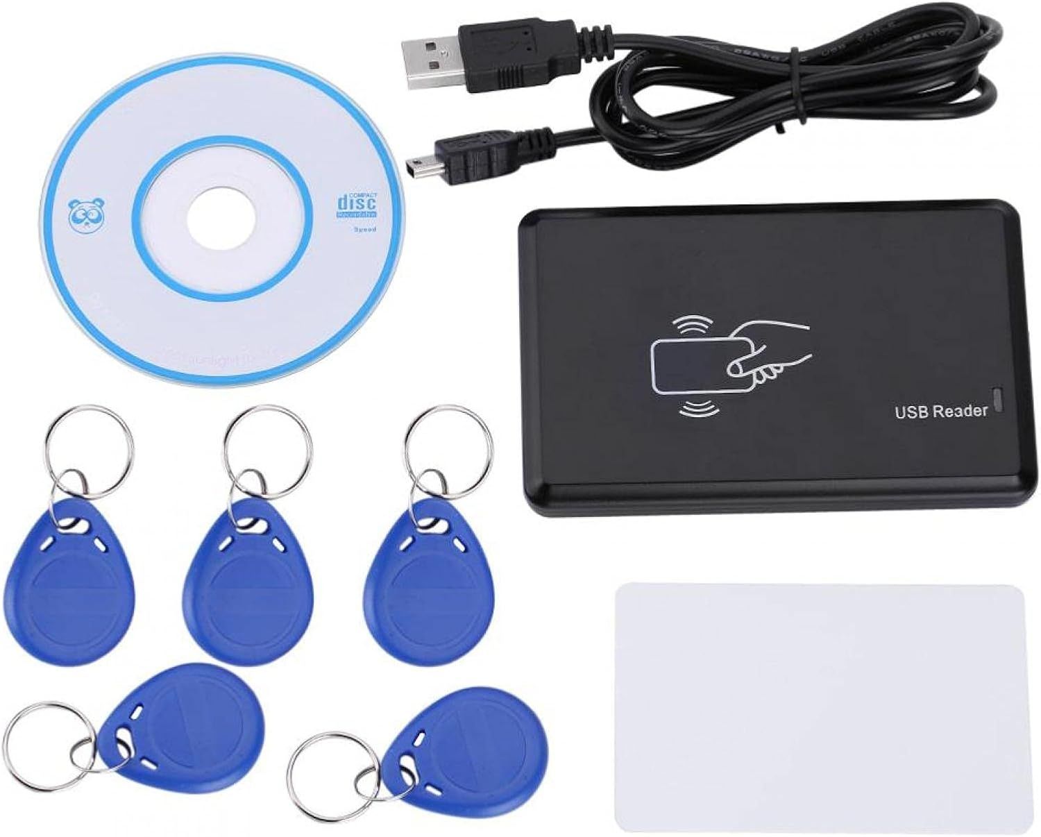 Lecteur RFID USB Lecteur et copieur de Carte d'identité USB Duplicateur de Carte RFID USB 125 khz avec étiquette de clé 5 pièces